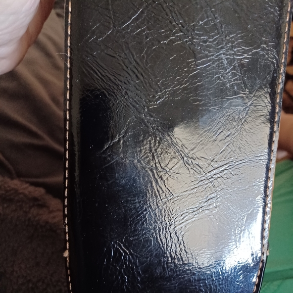 Etienne Collection Woven Rattan And Faux Black Leather Handbag - Picture 6 of 8